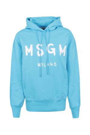 MSGM 여성 로고 프린트 후드티셔츠 스카이블루 3142MDM51521799984