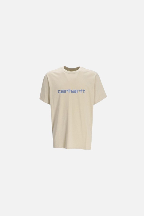 Carhartt - 반팔티셔츠 - 칼하트 남성 로고 반팔티셔츠 베이지 I031047 24GXX