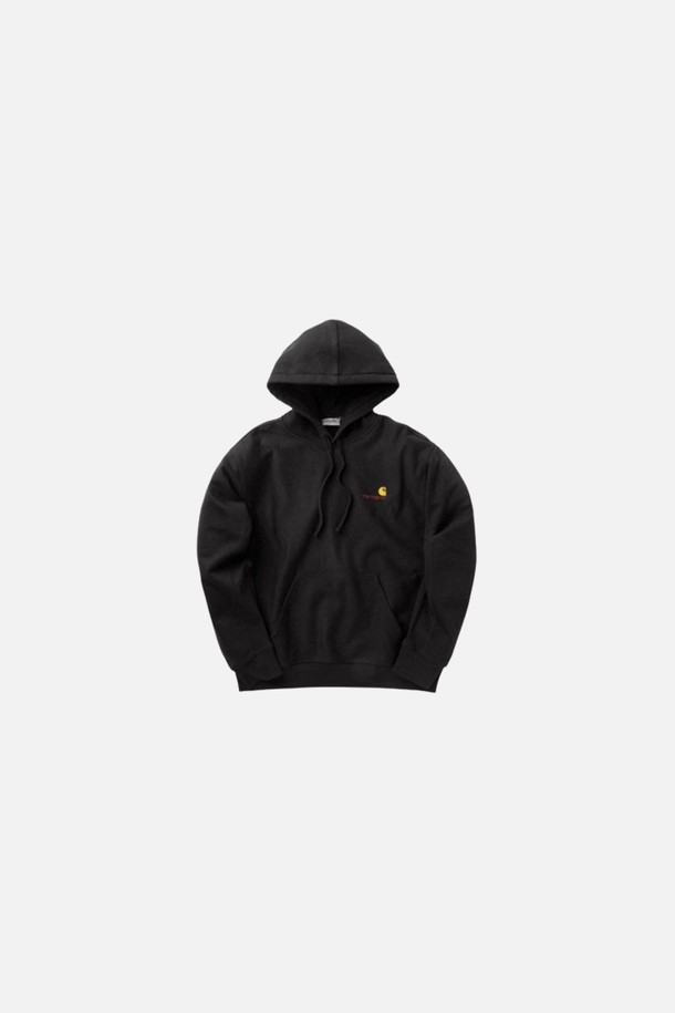 Carhartt - 후디 - 칼하트 24FW 남성 아메리칸 스크립트 크루넥 후드티셔츠 블랙 I028279 89XX