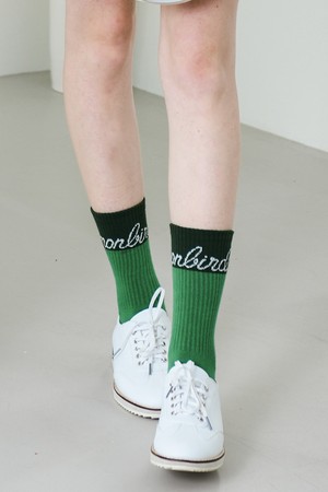 LOGO PLAY SPORTS SOCKS 미들 스포츠 삭스 GREEN