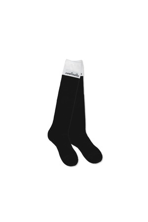 COLOR COMBINATION KNEE SOCKS 배색 니삭스 BLACK