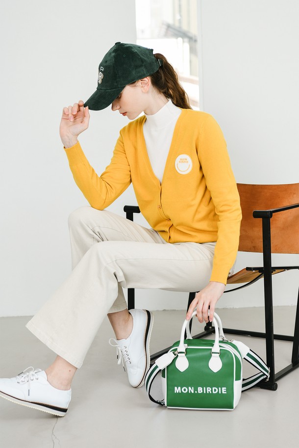 MONBIRDIE - 가디건 - SMILE V-NECK CARDIGAN 몽버디 스마일 브이넥 가디건_YELLOW