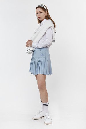 MB WAPPEN PLEATS GOLF SKIRT MB와펜 플리츠 스커트 L.BLUE