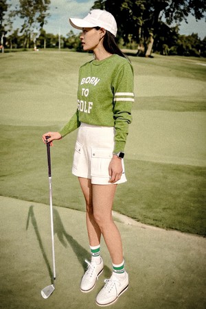 BORN TO GOLF CREW-NECK SWEATER 본투골프 크루넥 스웨터 GREEN