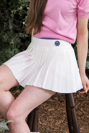 브리즈 플리츠 밴딩 스커트 WHITE