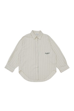 [몽버디 에센셜] 피카 오버핏 스트라이프 셔츠 BEIGE