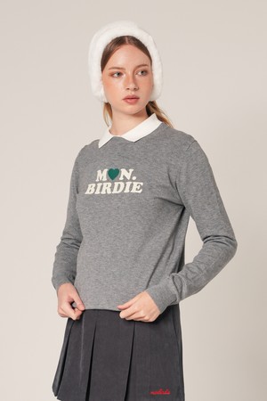 로지 크루넥 로고 긴팔니트 GREY