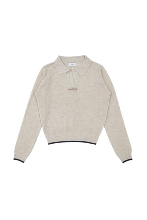 와플 소프트 오픈넥 긴팔니트 BEIGE