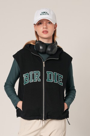 버디 후드 집업 베스트 BLACK