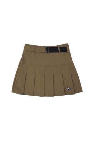 모그 벨트 플리츠 스커트 BROWN
