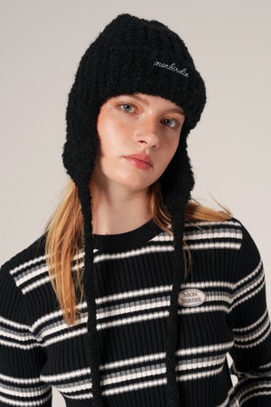 이어플랩 니트 트루퍼햇 BLACK