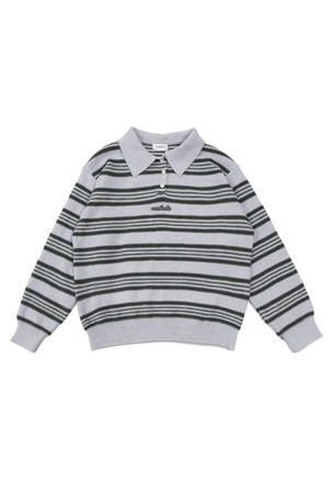 리타 스트라이프 폴로 니트 GREY