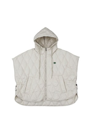 판초형 누빔 후드패딩 BEIGE