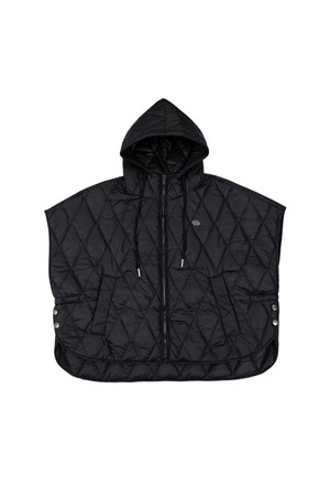 판초형 누빔 후드패딩 BLACK