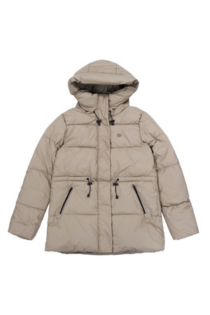 샌더 후드 패딩 점퍼 D.BEIGE