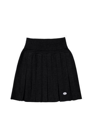 베리 플리츠 니트 스커트 BLACK