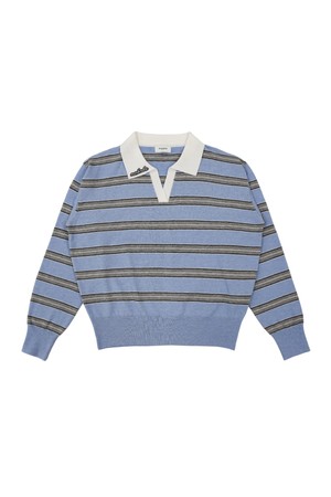 뉴 슬로우 스트라이프 카라니트 SKYBLUE