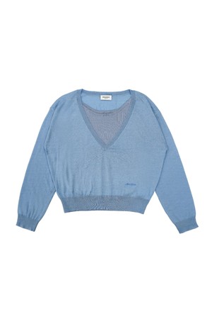 [몽버디 에센셜] 엠마 뷔스티에 니트 세트 SKYBLUE
