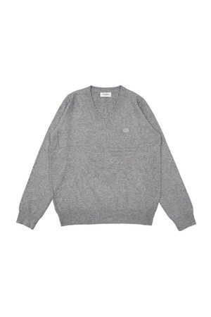 마크 기본 브이넥 니트 GREY