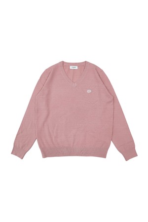 마크 기본 브이넥 니트 PINK_PINK-a
