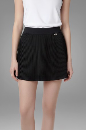 블로썸 스트레치 플리츠 스커트 BLACK