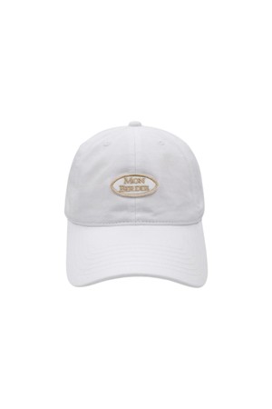 서클 자수 볼캡 WHITE&BEIGE