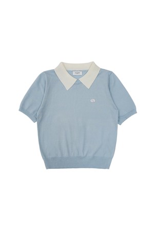 파스텔 카라넥 반팔니트 SKYBLUE