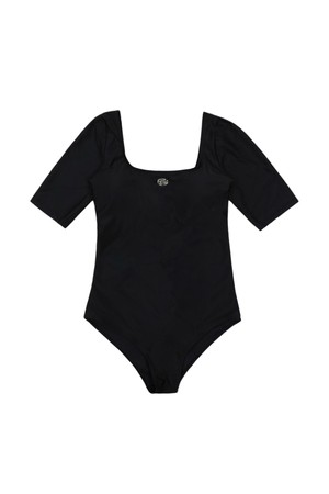 스퀘어넥 심플 수영복 BLACK
