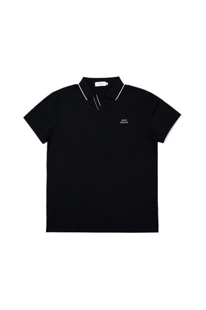 MEN`S 오픈넥 클래식 숏슬리브 BLACK_BLACK-a