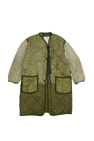 orleans re work quilted long jacket