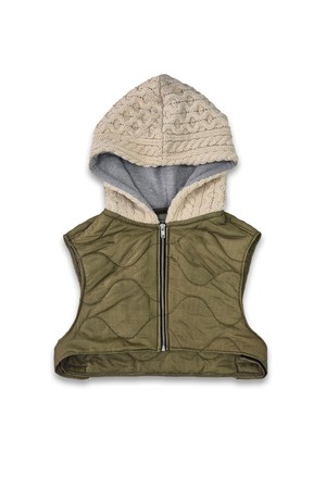 orleans re work quilted vest hoodie