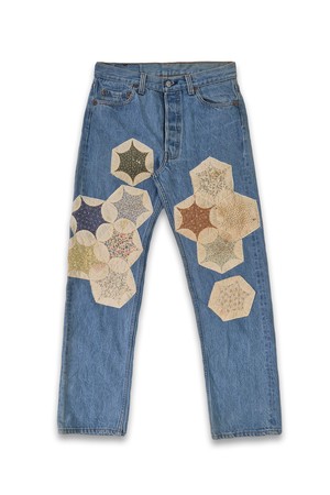 orleans re work quilt denim pants