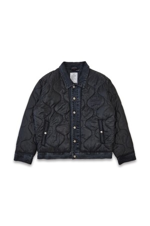 orleans re work quilted black denim jacket