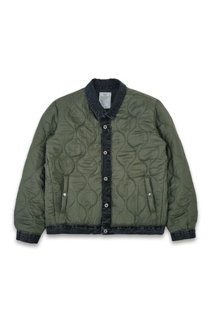 orleans re work quilted khaki denim jacket