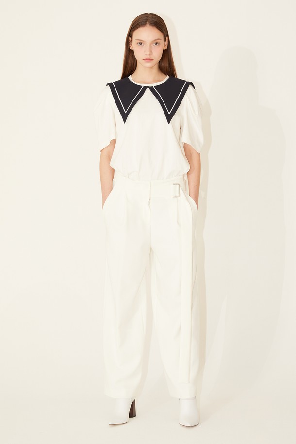 Le yiel - 롱/미디팬츠 - Tuck Detail Long Pants_Ivory 턱 디테일 롱 팬츠_아이보리