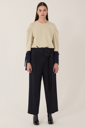 Tuck Detail Long Pants_Navy 턱 디테일 롱 팬츠_네이비