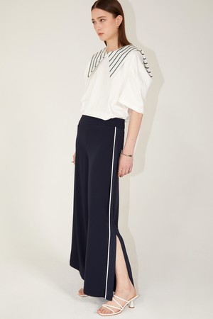 Wide Slit Pants_Navy 와이드 슬릿 팬츠_네이비