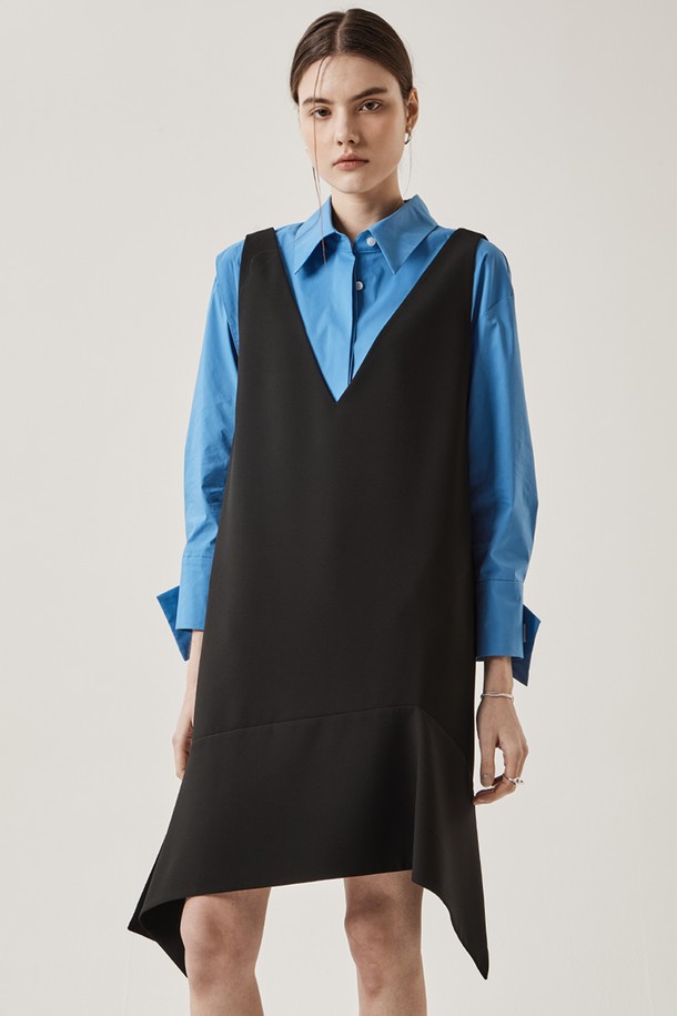 Le yiel - 민소매 원피스 - V-Neck Vest Dress_Black 브이넥 베스트 드레스_블랙