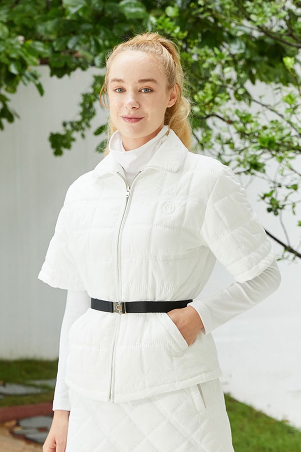 NITINA - 점퍼 - Quilting Belt Jacket WH