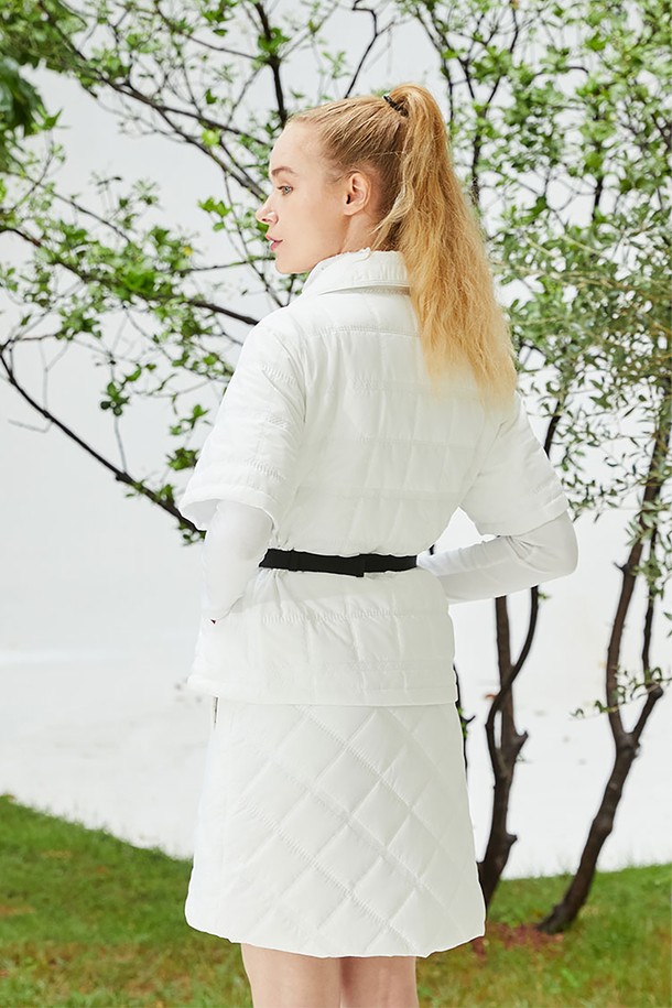 NITINA - 점퍼 - Quilting Belt Jacket WH