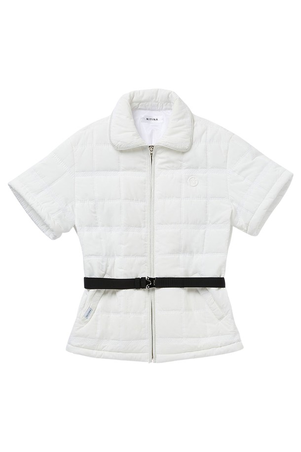 NITINA - 점퍼 - Quilting Belt Jacket WH