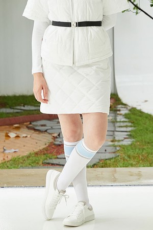Quilting A-line Skirt WH_WHITE-a
