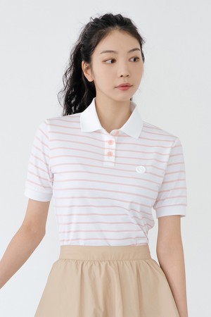 스트라이프 카라 티셔츠 S/PK