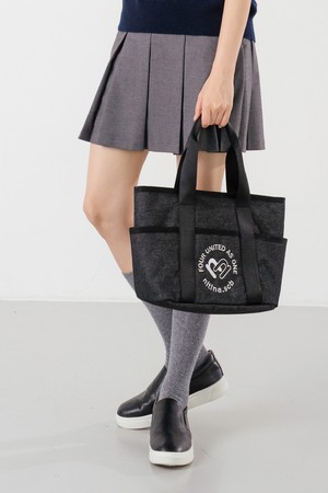 데님 더블 토트백 BK