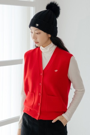 울 100 니트 베스트 RD_RED-a