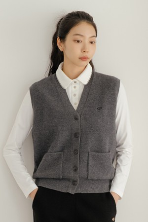 울 100 니트 베스트 M/GY