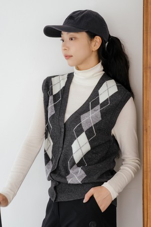 캐시미어 블렌딩 아가일 베스트 CH