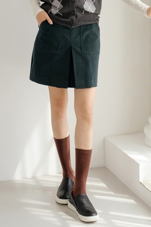 코듀로이 스커트 GR_GREEN-a