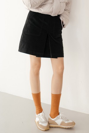 코듀로이 스커트 BK_BLACK-a