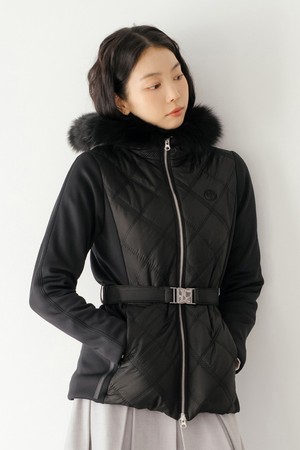 폭스 퍼 퀼팅 점퍼 BK_BLACK-a